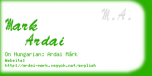 mark ardai business card