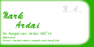 mark ardai business card